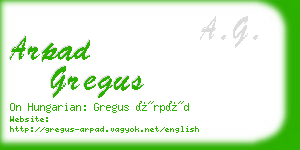 arpad gregus business card